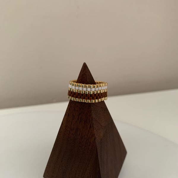 Functional and modern beaded ring