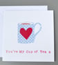 You're My Cup of Tea Blue Spot Mug with heart Valentine's or anniversary card - Image 2