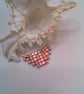 Hand Sewn Metallic Pink and Silver Beaded Pyramid Necklace, Gift for Her - Image 5