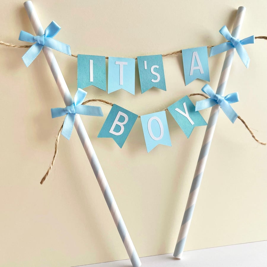 It's A Boy cake topper, baby shower cake topper... Folksy