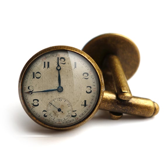 Vintage Clock Cufflinks (ER06)