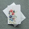 hand painted floral blank inside greetings card ( ref F 248 )