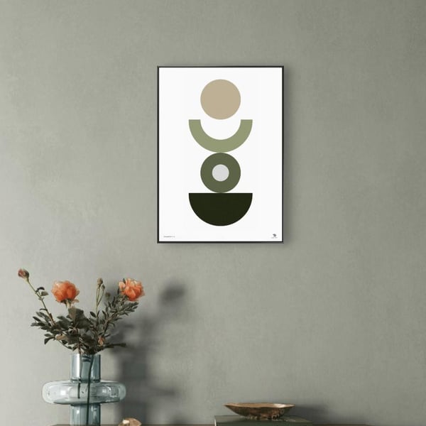 Mid Century Modern Geometric Print, Abstract Neutral Wall Art, Boho wallart