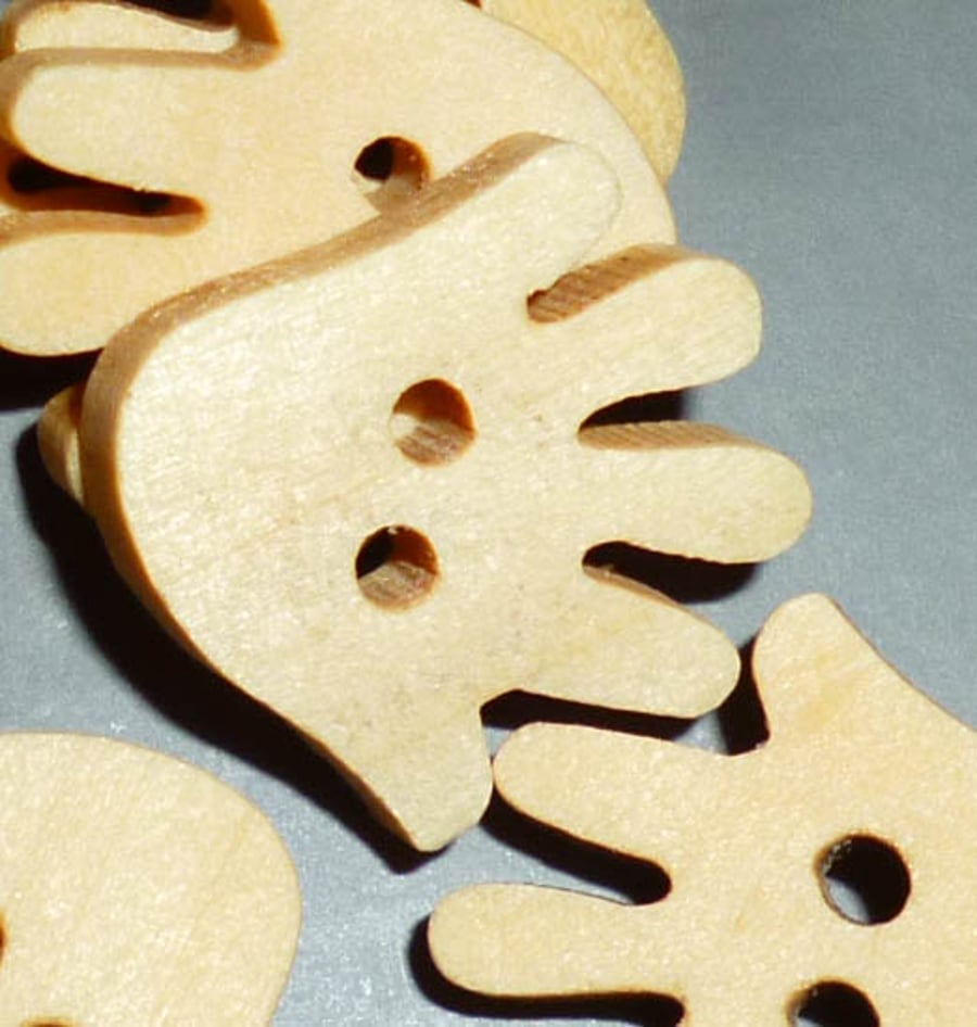 Wooden hand buttons  set of 5