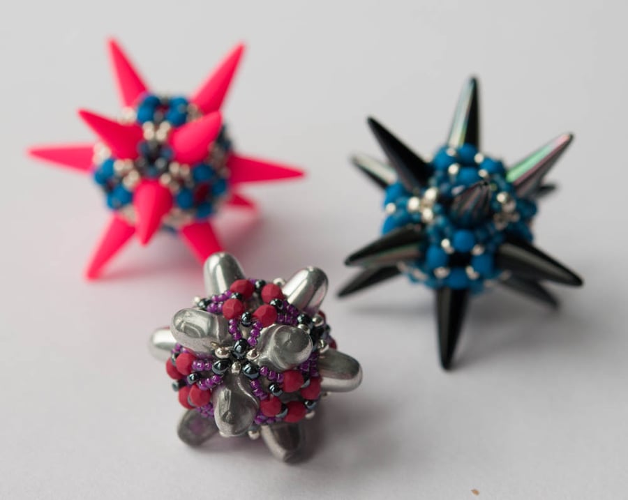 Great Balls of Spikes Beadwoven Beaded Bead TUTORIAL