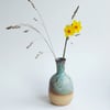 Handmade ceramic vase gardoms green  glaze