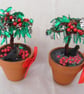 Handmade pair of holly tree decorations. - Image 4