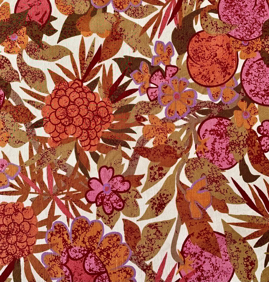 Tropical Pink Orange PAW PAW Sandersons 70s Vintage Fabric Lampshade option 