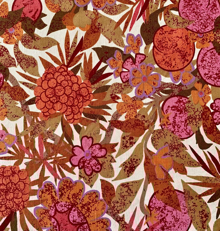 Tropical Pink Orange PAW PAW Sandersons 70s Vintage Fabric Lampshade option 