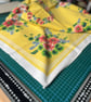 Reclaimed floral cotton zip pouch yellow purse - Image 5