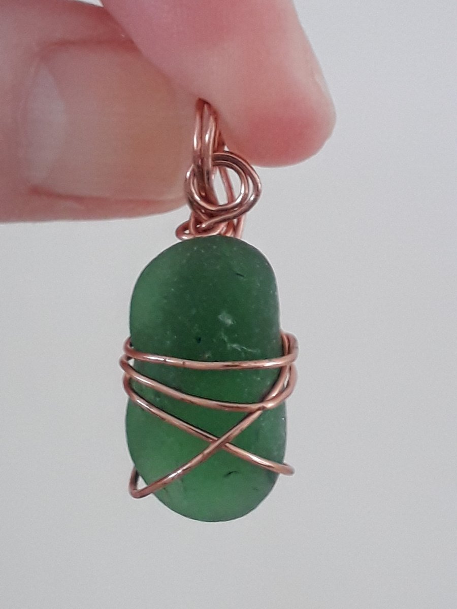 May Birthstone Necklace - Emerald Green Sea Glass Jewellery 