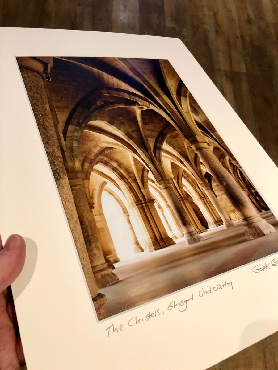 The Cloisters, Glasgow (colour version) Signed Mounted Print FREE DELIVERY
