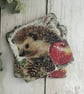 Slate Coasters Set of 2 - Decoupage Hedgehog, Kitchen, Gift Idea, Upcycled - Image 2
