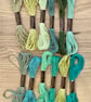 Green Embroidery Bundle!! 12 Skeins of Various Green Tones Embroidery Threads.