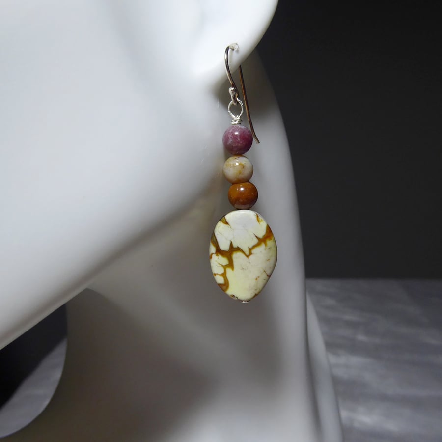 Sterling Silver & Gemstone Single Earring