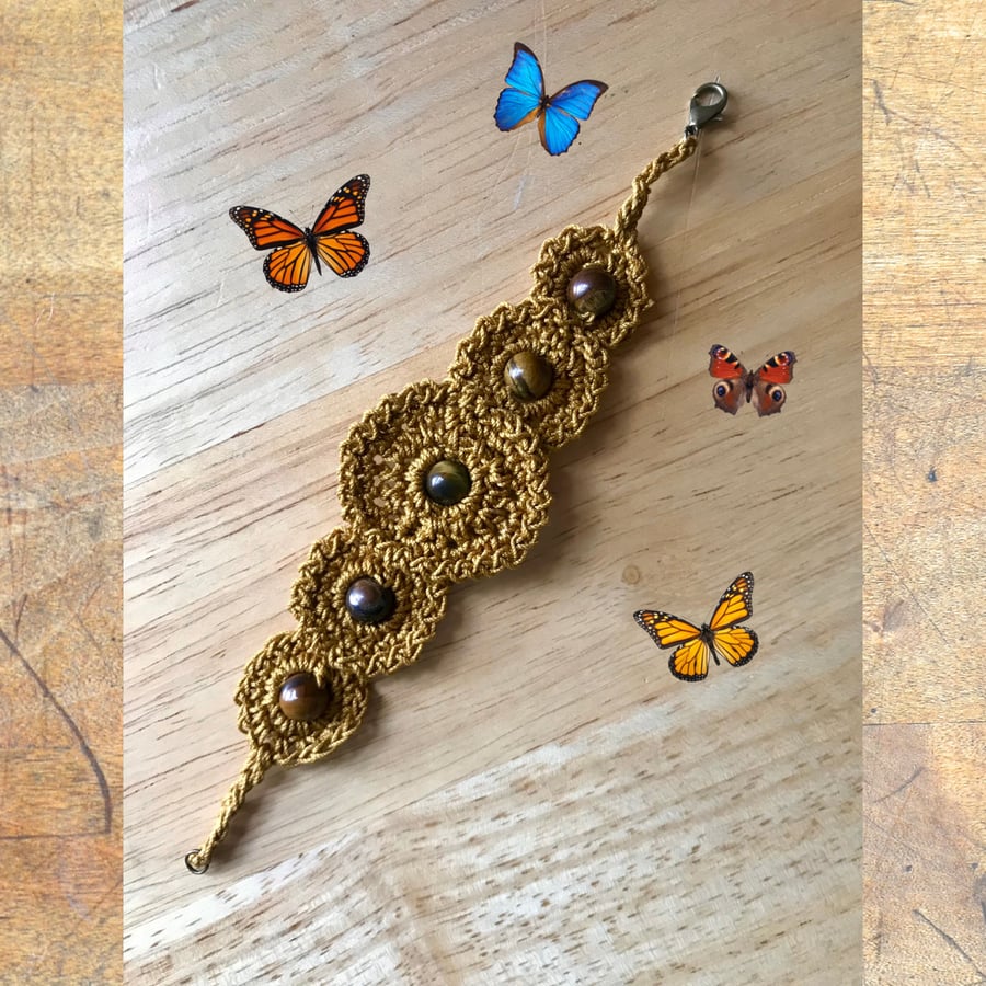 "Bronze" Bracelet. Crochet. Handmade