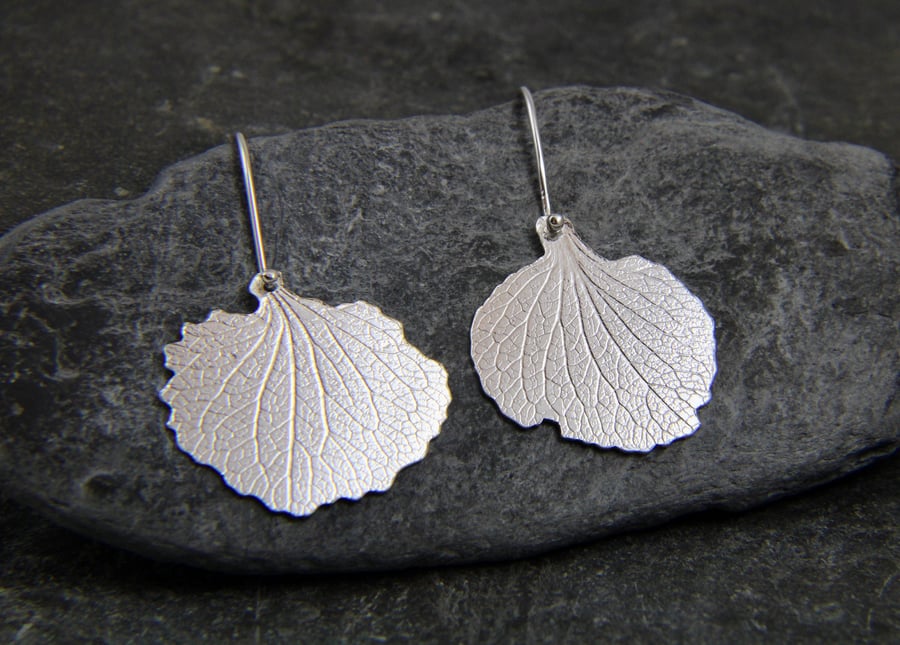 Petal drop 925 earrings - hydrangea Sterling Silver dangly earrings - flower ear