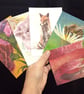 Watercolour Art Postcards – Nature: Fox, Koala, Flamingo, Bee & Flowers