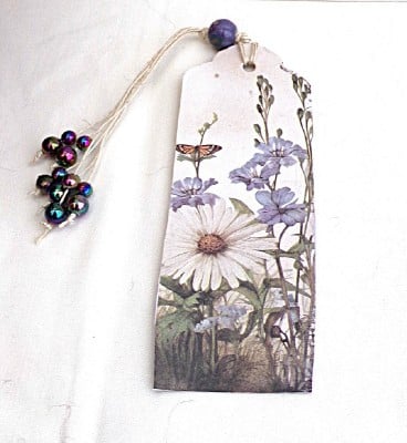 Up Cycled Card and Beaded Bookmark 3