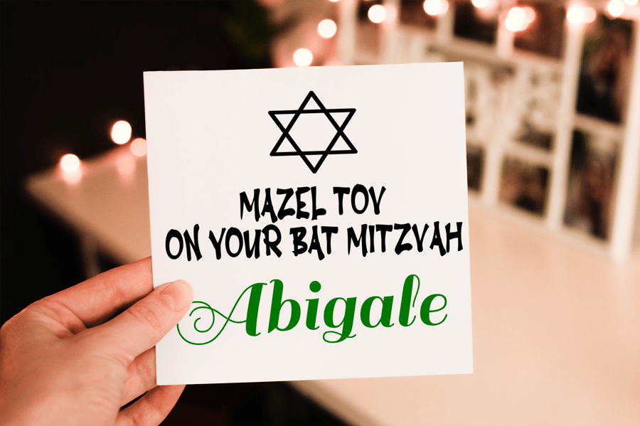 Mazel Tov Bat Mitzvah Card, Congratulations Bat Mitzvah, Coming Of Age Card