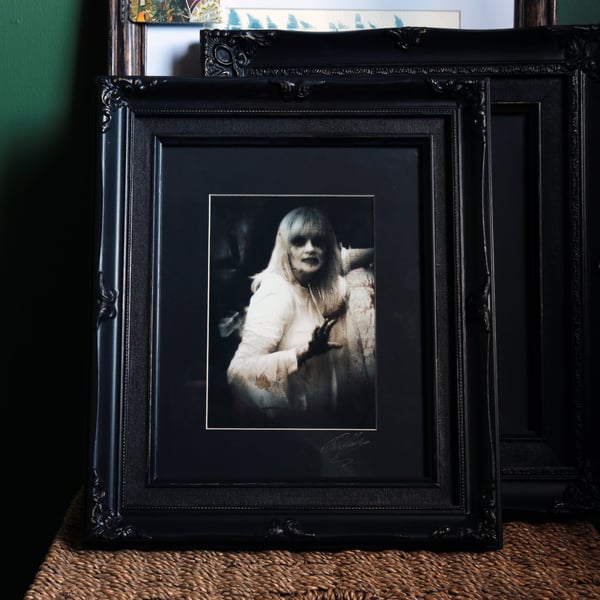 Gothic Horror Archival photo in Antique Upcycled Frame