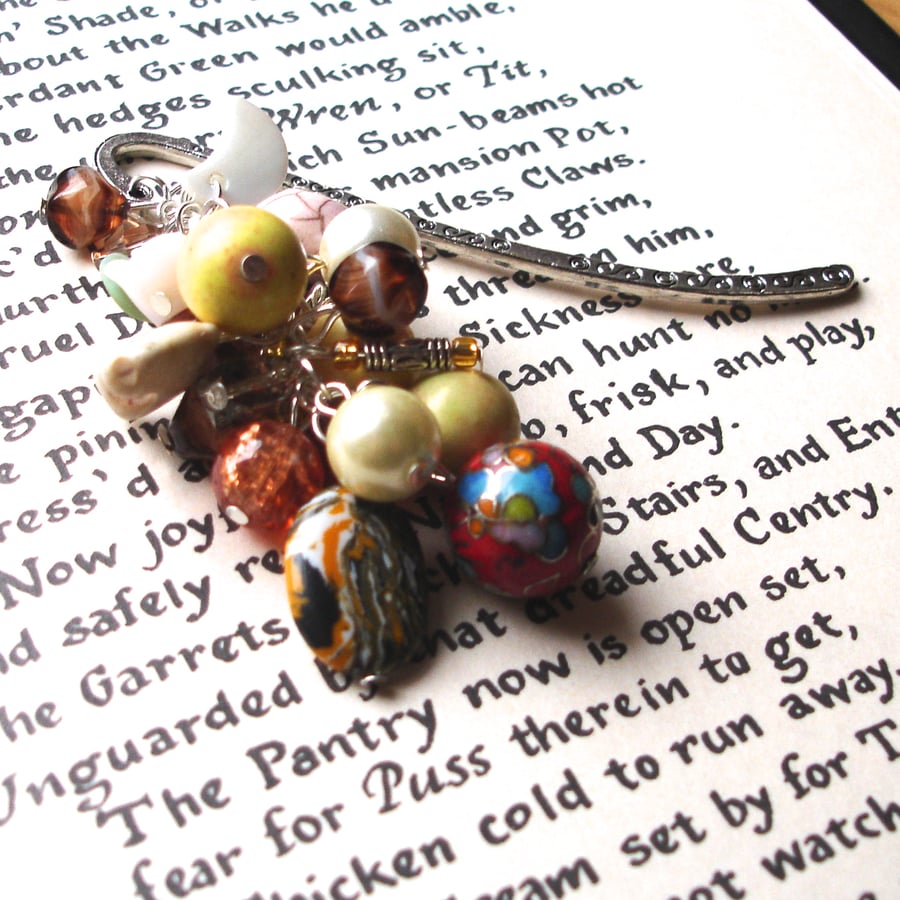 Bookmark Earth Tones Bead Cluster