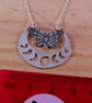 Sterling Silver Moon Moth Necklace (SKU060525) - Image 4