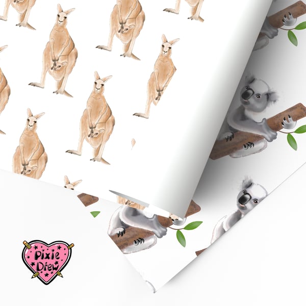 Koala or Kangaroo wrapping paper