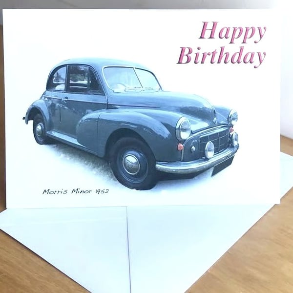 Morris Minor Mk1 1952 - Birthday, Anniversary, Retirement or Plain Card