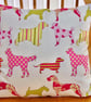 Feature Cushion Cover: Pink Dogs design 17" (43cm) Throw Pillow - Image 2