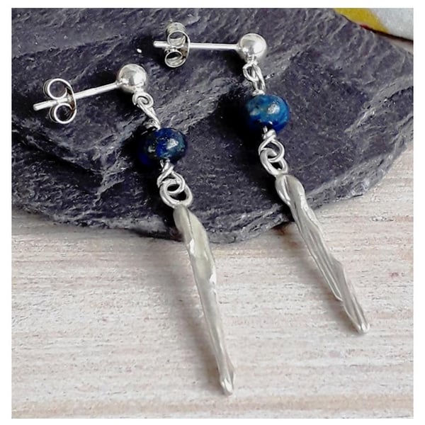 Lapis Lazuli Sterling silver earrings Drop earrings