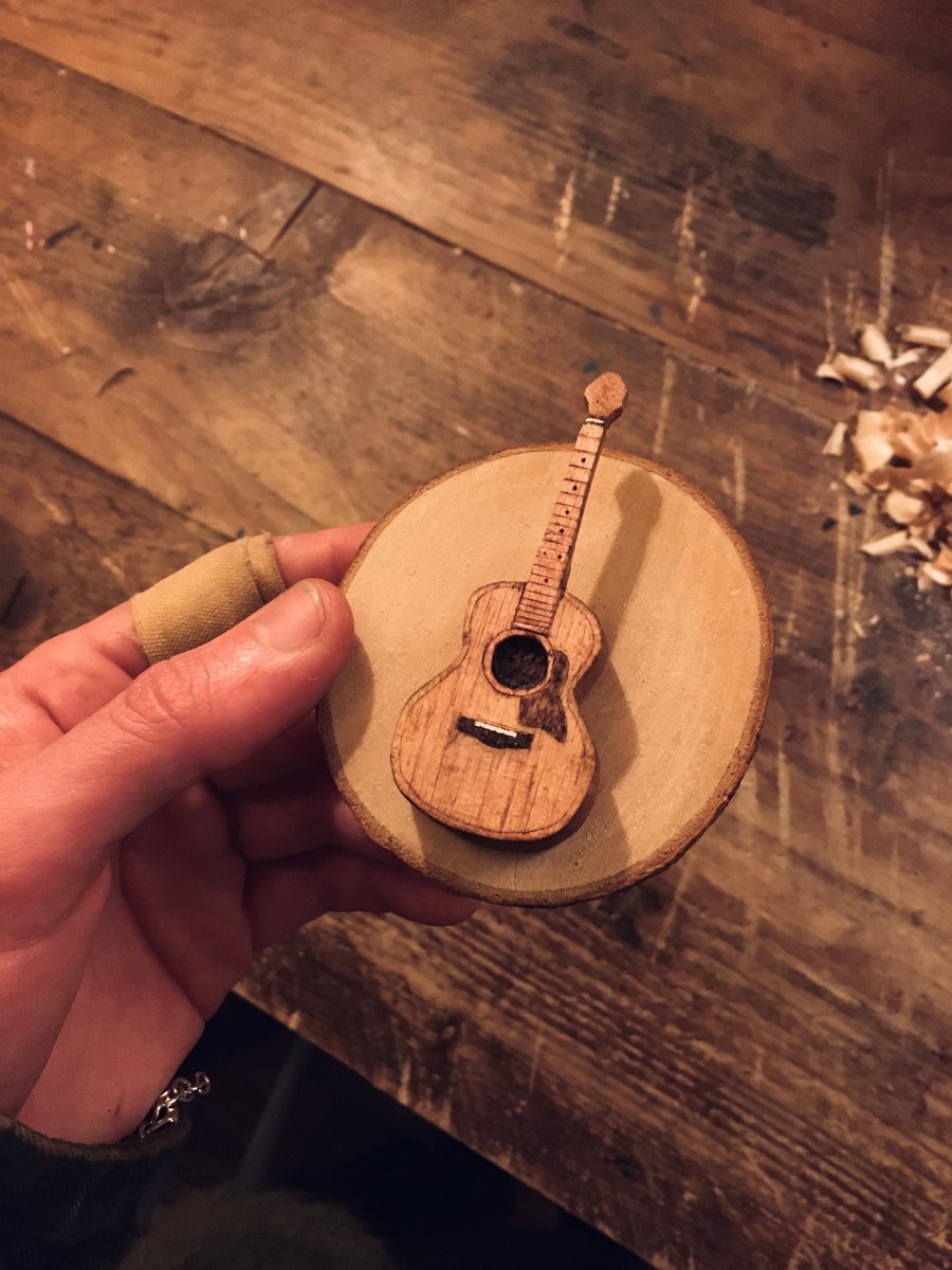 Hand Carved Guitar Decoration