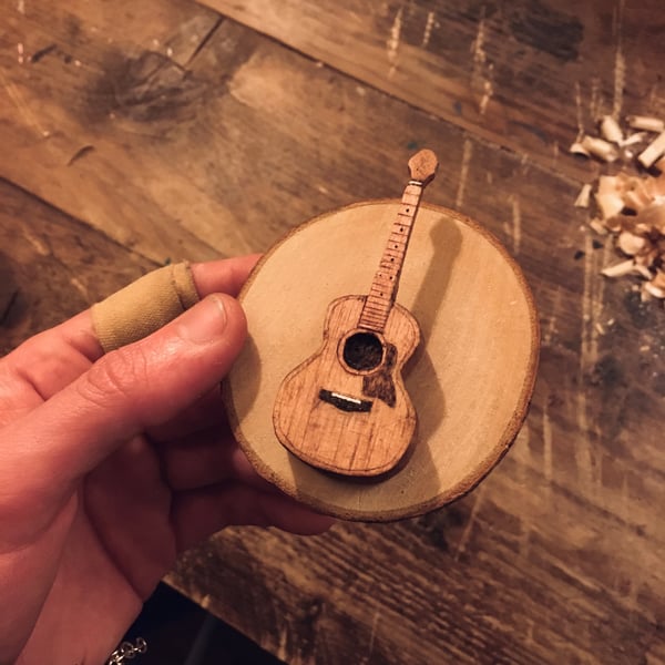 Hand Carved Guitar Decoration