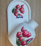 Vibrant Handmade Vase and Tray Set Tulip design