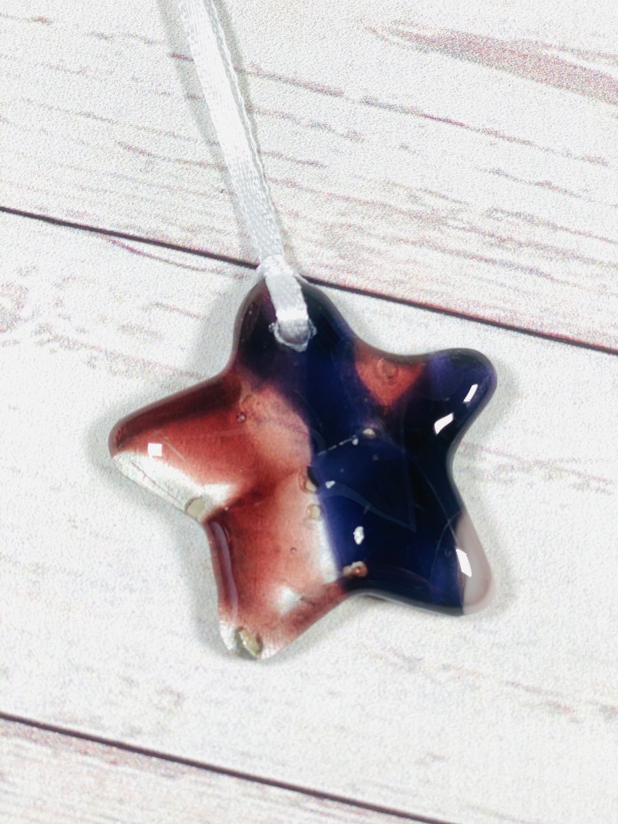 You’re a star - fused glass hanging star