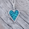 Enamelled Dotty Heart Pendant