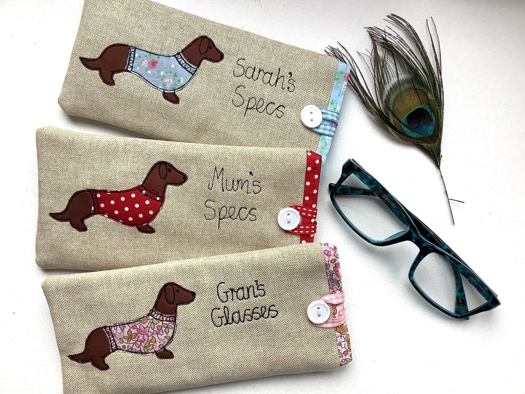 Dachshund Sausage Dog Custom Glasses Spectacles Case - Unique dog lover gift