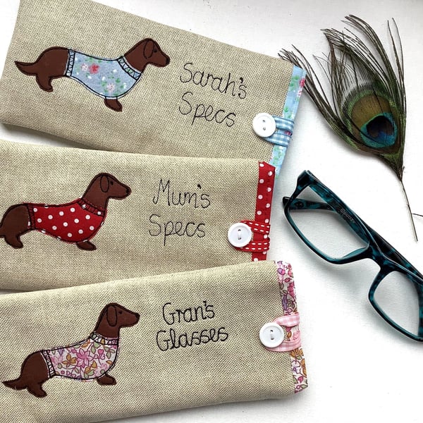 Dachshund Sausage Dog Custom Glasses Spectacles Case - Unique dog lover gift