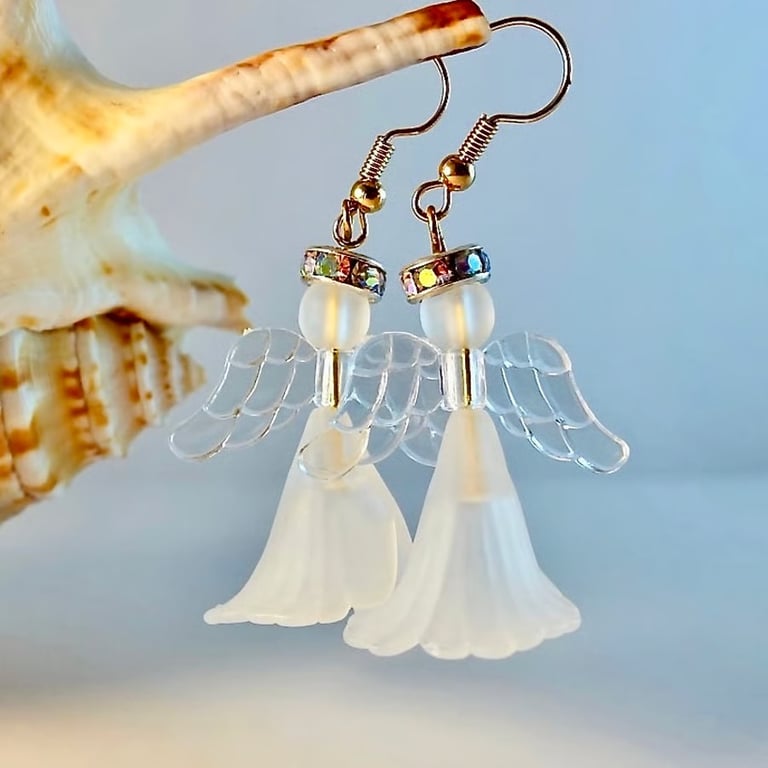 Christmas Angel Earrings, Secret Santa, Stocking Filler, Seasonal Gift For Her