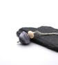 purple marble lampwork glass cone pendant necklace