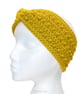 Crochet headband, ear warmer. Gold, mustard twist ear warmer. Gold headband. - Image 10