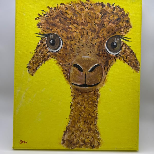 Alpaca or llama? Original art 12 x10" . 