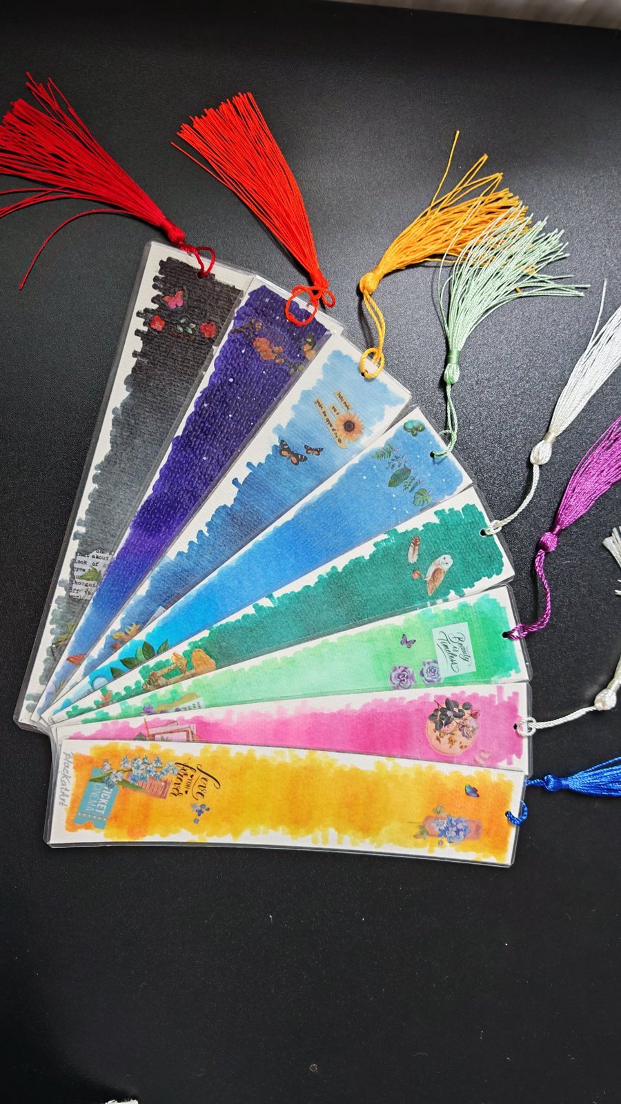 Handmade Laminated Bookmarks: Blending Colors, Gift For Book Lovers