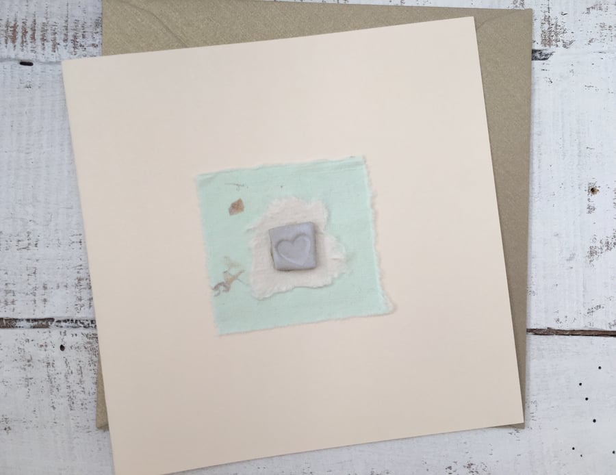 Handmade Gift card, one off design, blank greetings card, ceramic design 