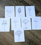 Set of 8 Mushroom Illustrations ACEOs