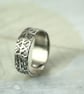 Silver Rune Ring Band With Gold Rivet - Image 8