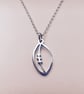 Solid Sterling Silver Rugby Ball Necklace, Rugby pendant, 100% Handmade by Aliso - Image 1