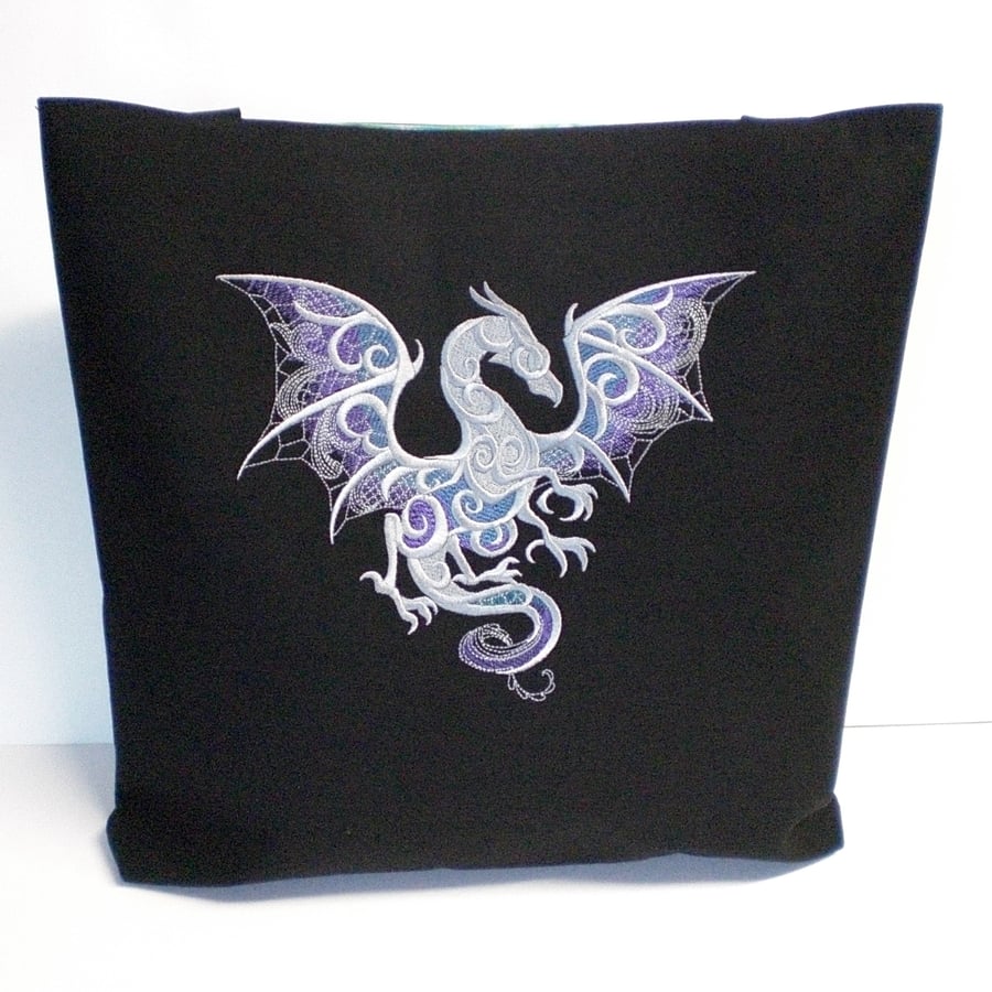 Tote Bag with embroidered dragon