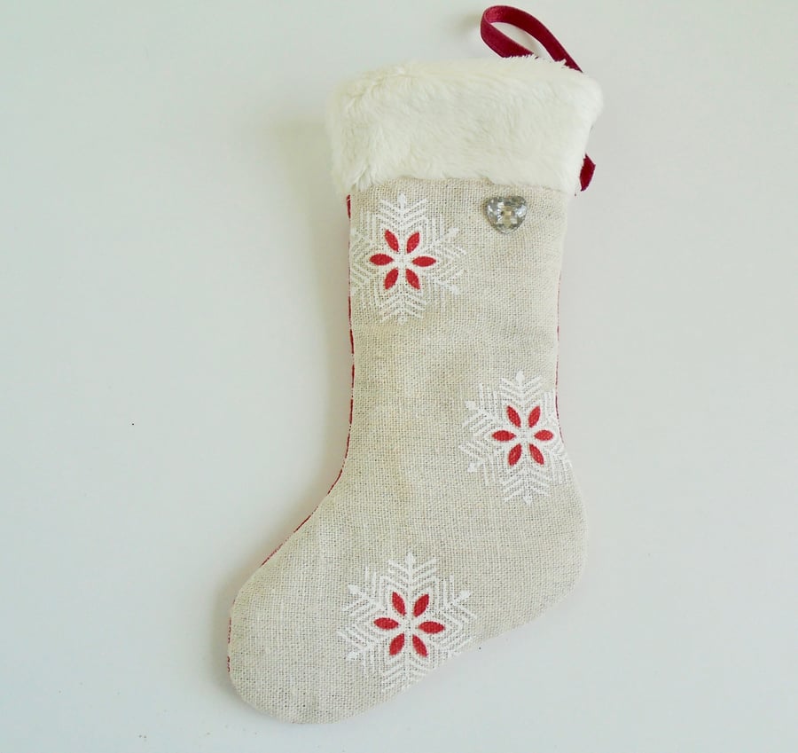 Cotton Mini Christmas Stocking 