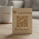 Personalised Wooden WiFi QR Card